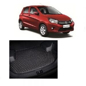 7D Car Trunk/Boot/Dicky PU Leatherette Mat for Celerio  - Black